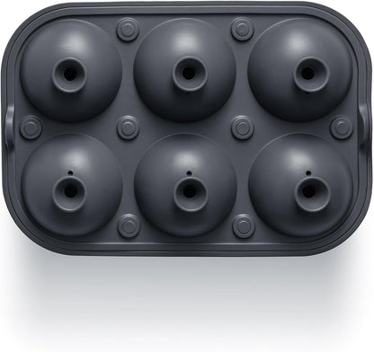 Ice Cube Molds – Large Silicone Ice & Sphere Mold Combo with Built-In Easy-Fill Funnel 2-Inch round & Square Whiskey Ice Molds for Cocktails & Bourbon